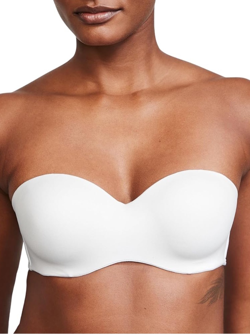 Victoria's Secret INVISIBLE Lightly Lined Smooth Strapless Bra white size 34DDD